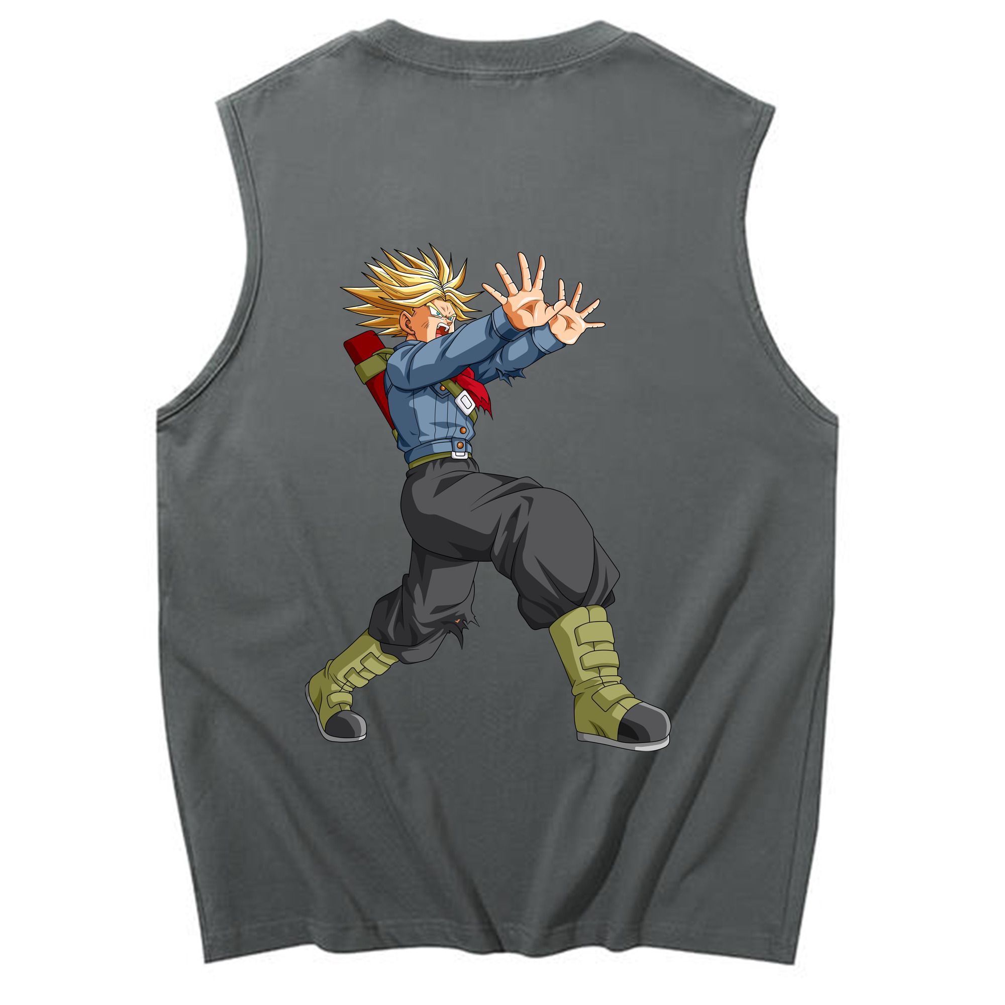 （画像用） ドラゴンボール トランクス（Torankusu）DRAGON BALL Trunks コットン100％タンクトップ（背面プリント）
